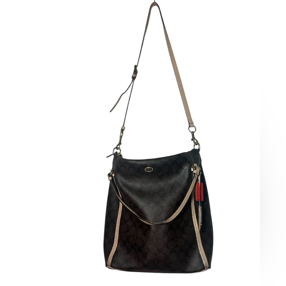Coach brown canvas large shoulder bag